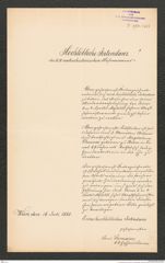 k.k. naturhistorisches Hofmuseum, Intendanzakten 1885-1896 (Hauer), Aktenzahl Z.394/1888, Seite 1